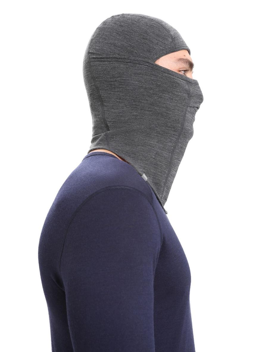 Bandeau Icebreaker Unisex Merino Apex Balaclava Homme Noir Grise | FR 1081QMAZ